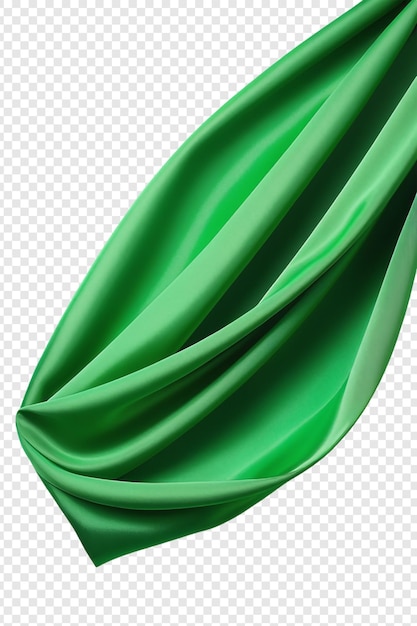 PSD tecido de seda verde voador png isolado em fundo transparente psd premium