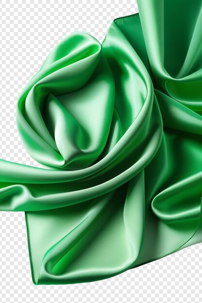 PSD tecido de seda verde voador png isolado em fundo transparente psd premium