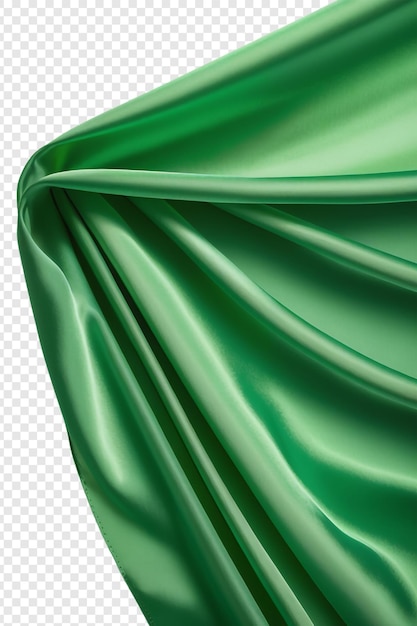 PSD tecido de seda verde voador png isolado em fundo transparente psd premium