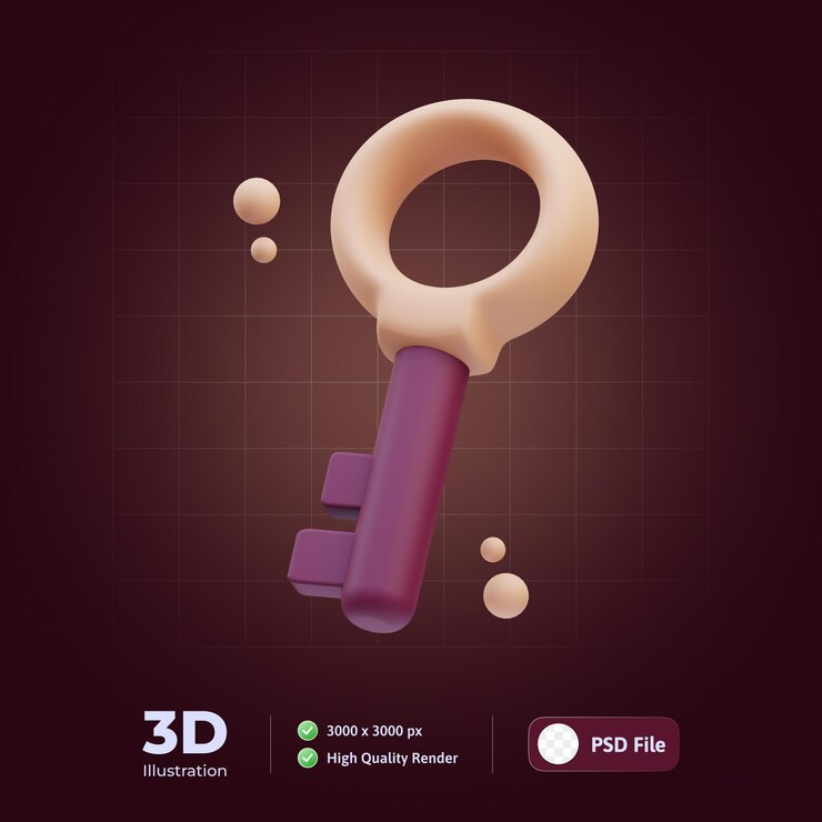PSD la tecla de ilustración 3d se puede utilizar para gráficos de información de aplicaciones web, etc.