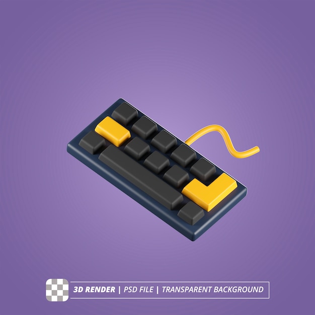 PSD teclado 3d render imágenes aisladas