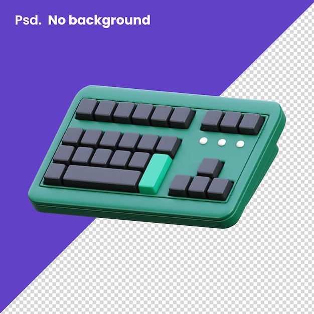 PSD teclado 3d sem fundo de alta qualidade