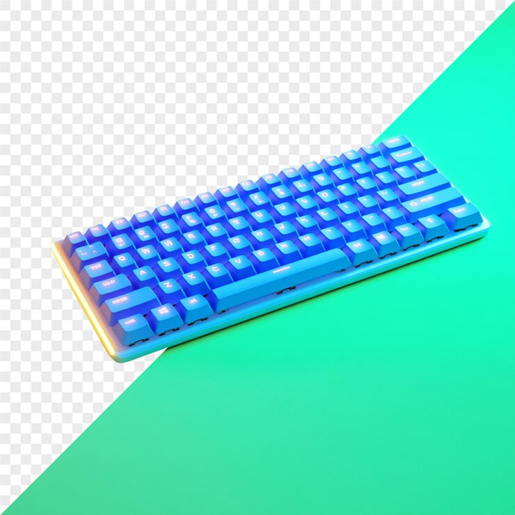PSD un teclado azul con un fondo azul y verde