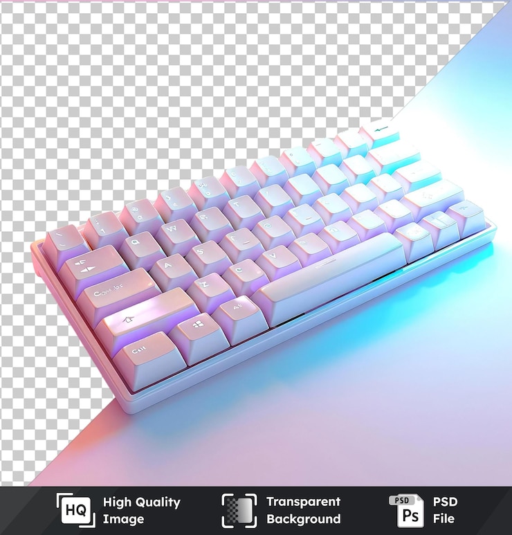 PSD de teclado blanco premium aislado sobre un fondo transparente no se detectan otros objetos en la imagen