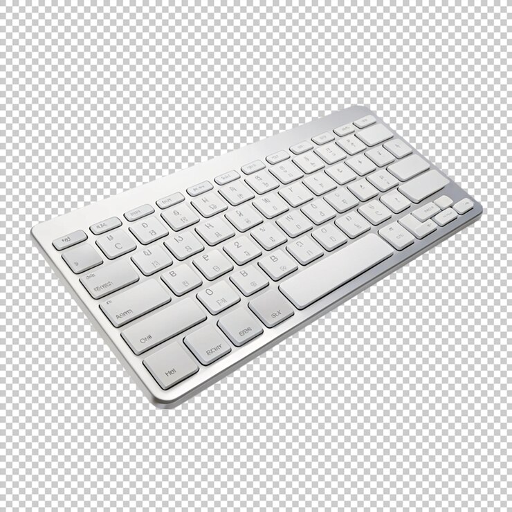 PSD un teclado bluetooth contra un fondo transparente