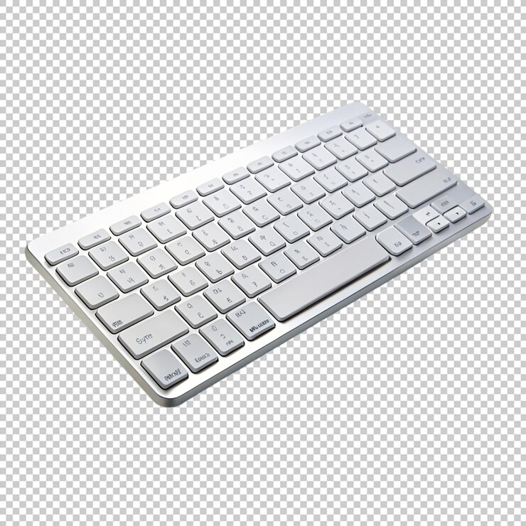 PSD un teclado bluetooth contra un fondo transparente