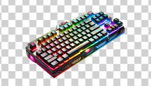 un teclado colorido con los colores del arco iris en él