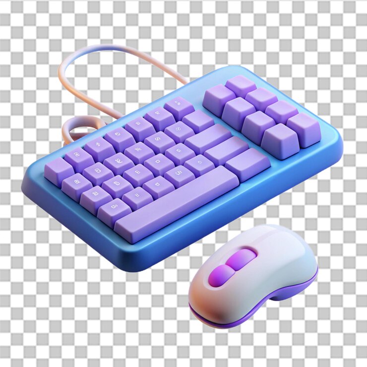 PSD el teclado de computadora 3d aislado en fondo blanco el teclado con cable del ordenador el teclato del pc se puede utilizar para muchos propósitos el vector moderno y de moda en estilo 3d