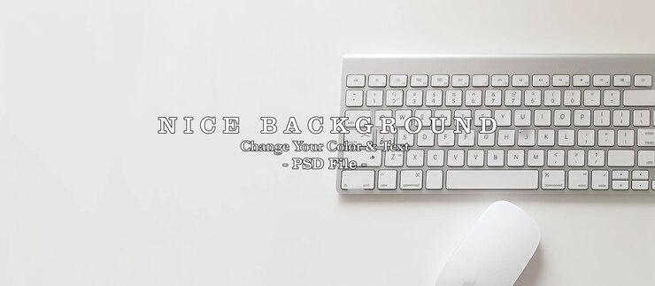 PSD teclado de computadora de color blanco vista de primer plano en un fondo blanco imagen generada por ia