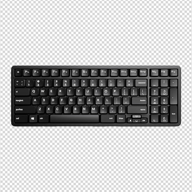 PSD teclado de computador de renderização 3d isolado em fundo transparente