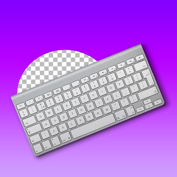 Teclado de computador pessoal branco da perspectiva superior