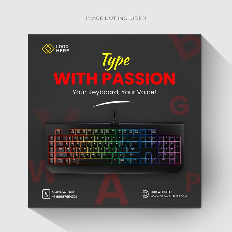 PSD teclado descuento venta de redes sociales modelo de diseño de publicaciones
