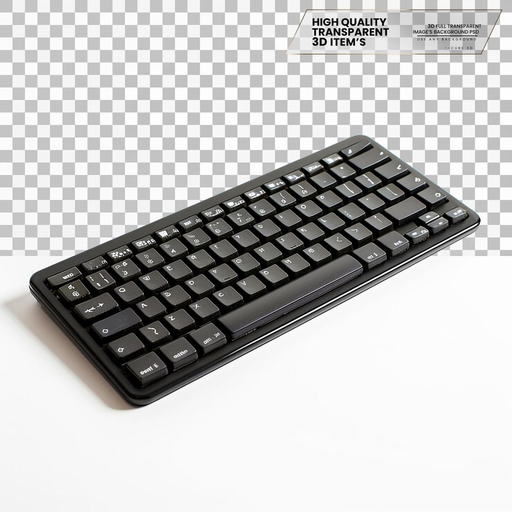 PSD teclado inalámbrico para computadora con fondo transparente