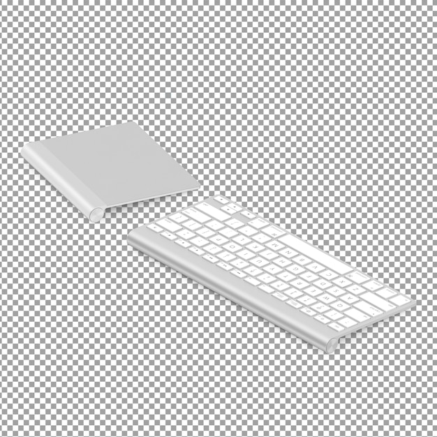Teclado isométrico con soporte de ratón