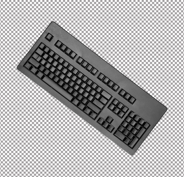 PSD teclado limpo preto isolado no fundo branco