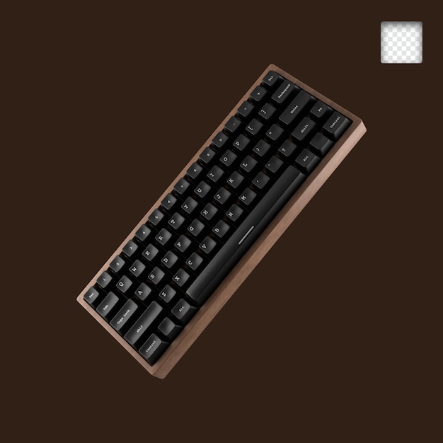 PSD teclado mecánico aislado renderizado 3d