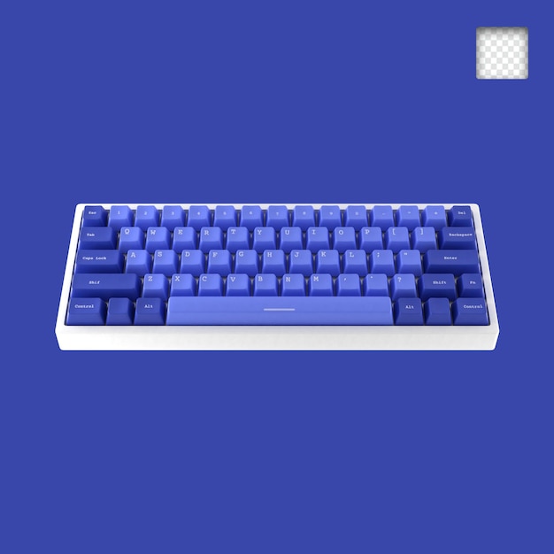 PSD teclado mecânico isolado renderização em 3d