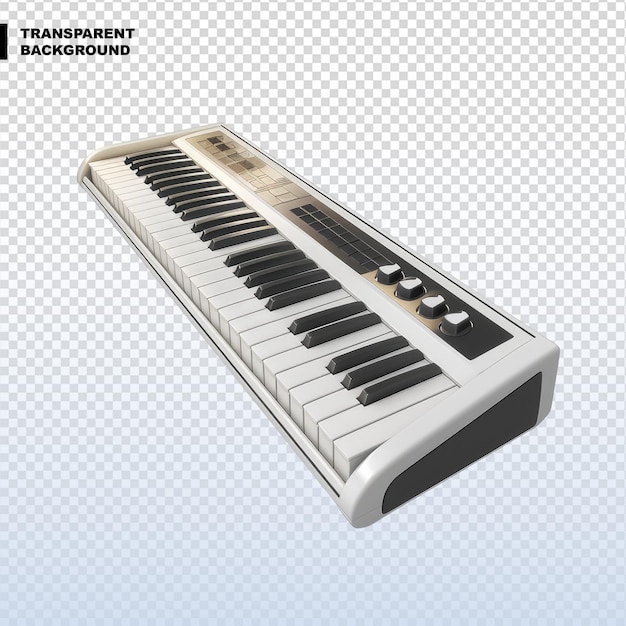 PSD teclado de música de diseño genérico contemporáneo aislado en un fondo transparente