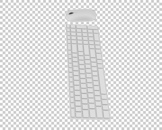 Teclado y ratón aislados en fondo transparente ilustración de renderizado 3d