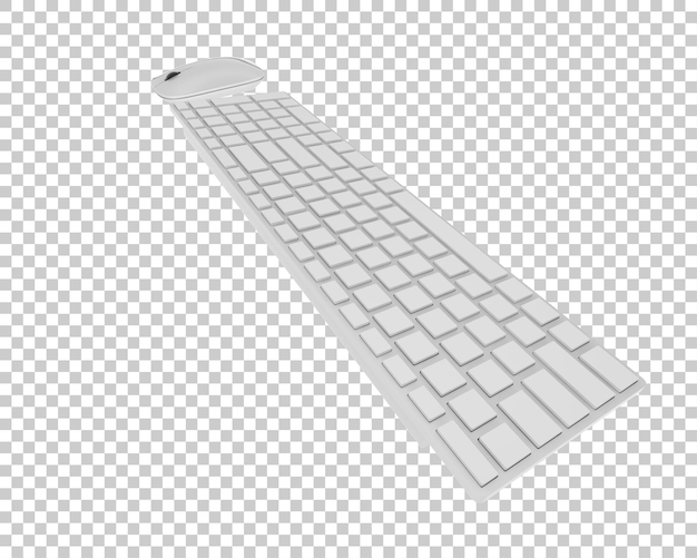 Teclado y ratón aislados en fondo transparente ilustración de renderizado 3d