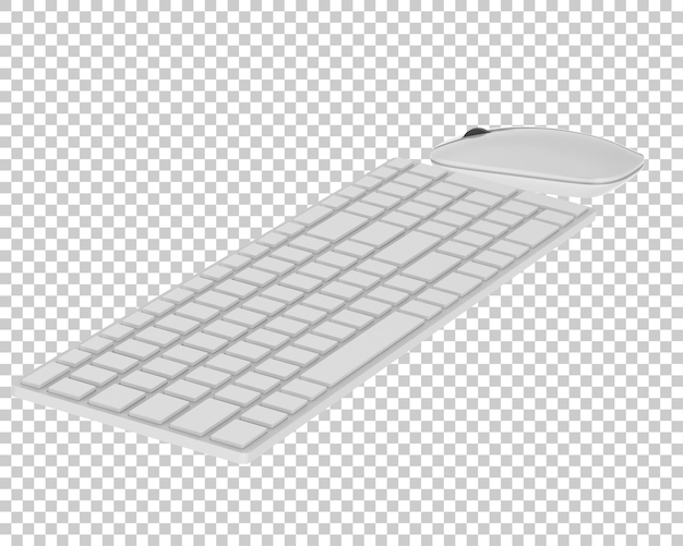 PSD teclado y ratón aislados en fondo transparente ilustración de renderizado 3d