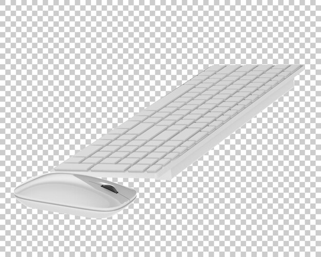 Teclado y ratón aislados en fondo transparente ilustración de renderizado 3d