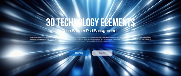 Tecnologia 3D banner fundo psd