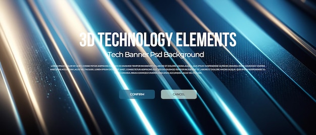 Tecnologia 3D banner fundo psd