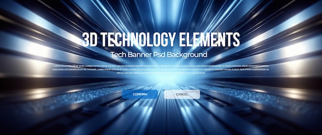 Tecnologia 3D banner sfondo psd