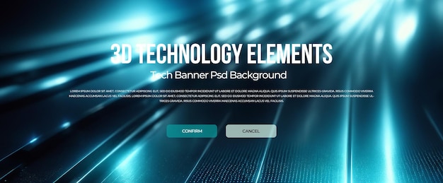 PSD tecnología 3d: fondo de banner en psd