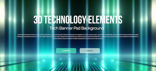 Tecnología 3D: fondo de banner en PSD