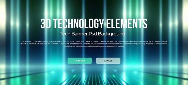 PSD tecnología 3d: fondo de banner en psd