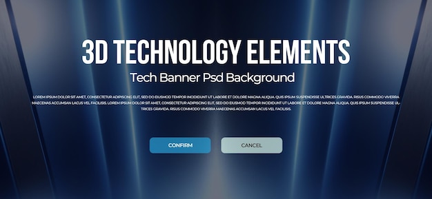 PSD tecnología 3d: fondo de banner en psd
