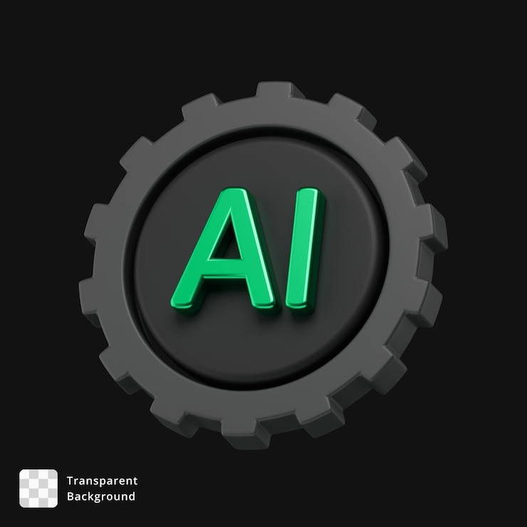 PSD tecnologia ai cogwheel icon