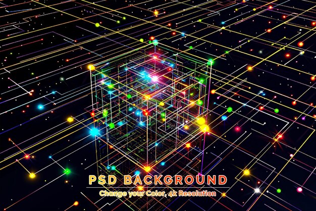 Tecnología de almacenamiento de datos Fondo abstracto con cubo Transferencia de información