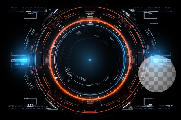 Tecnologia astratta Hud Elementi su sfondo trasparente