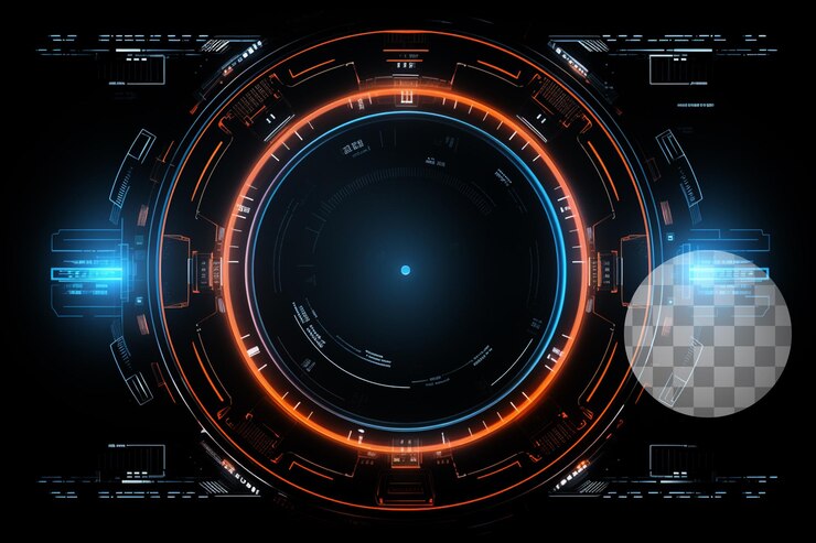 PSD tecnologia astratta hud elementi su sfondo trasparente