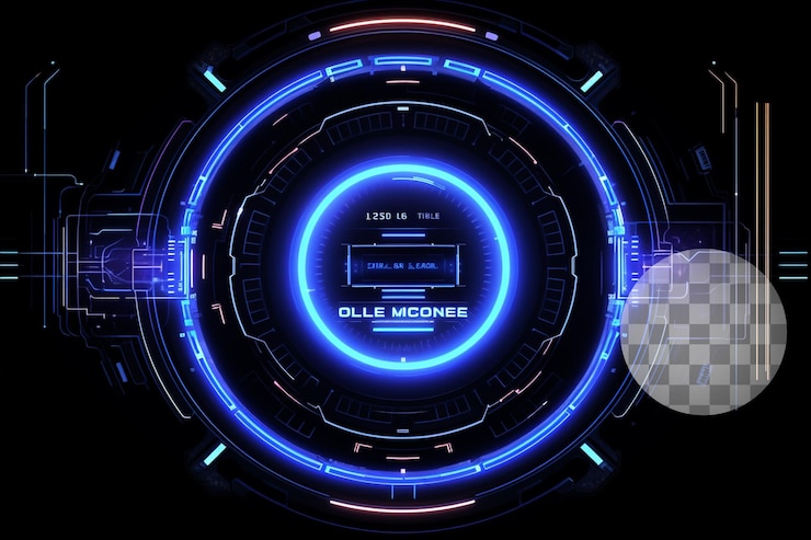 PSD tecnologia astratta hud elementi su sfondo trasparente
