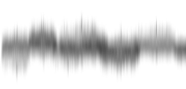 PSD tecnología de audio música ondas de sonido ilustración de icono vectorial