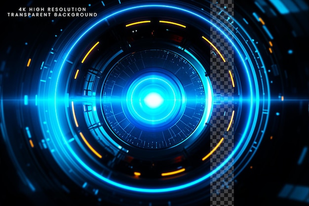 Tecnologia circolo di effetto luminoso irradiante e sfondo trasparente facile da usare