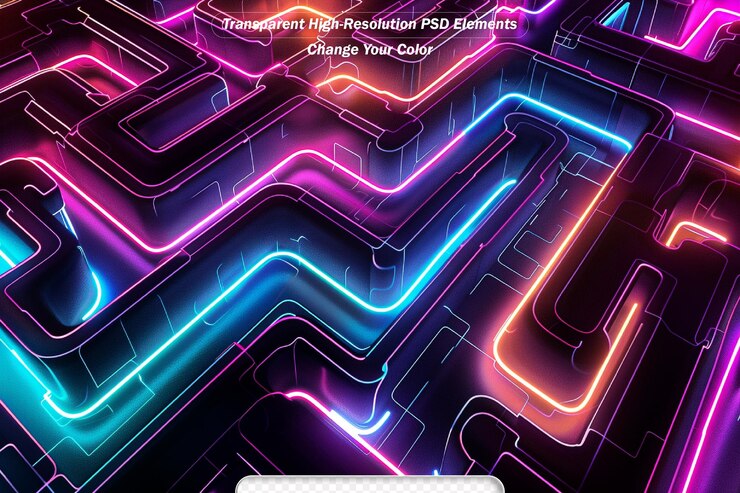 PSD tecnología de circuitos con sistema de conexión de datos digitales hitech y diseño electrónico de computadoras