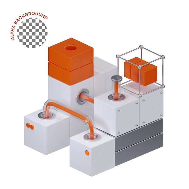 Tecnología de consulta de cubos Iconos 3D renderizados
