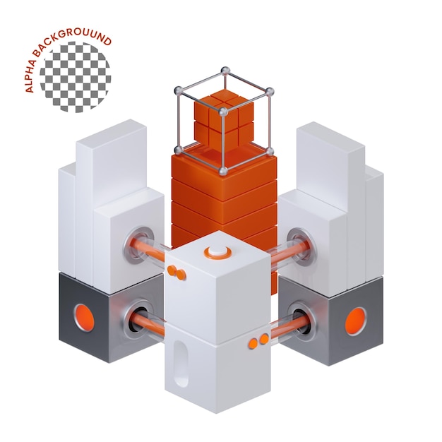 Tecnología de consulta de cubos Iconos 3D renderizados