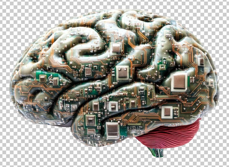 PSD tecnología y creatividad se unen en el diseño digital aislado en un fondo transparente