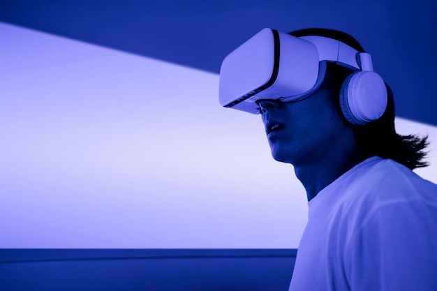 Tecnologia de maquete de tela virtual digital psd VR