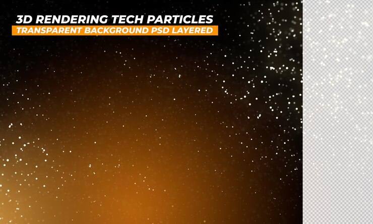 PSD tecnologia de renderização 3d efeitos de luz partículas elementos de fundo transparentes
