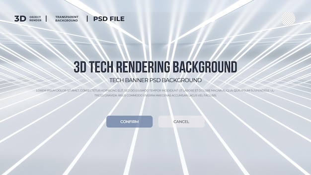 Tecnologia de renderização 3D Template de linha de fundo psd