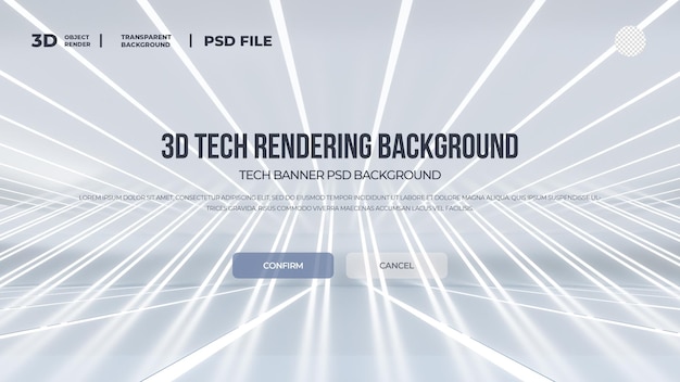 Tecnologia de renderização 3D Template de linha de fundo psd