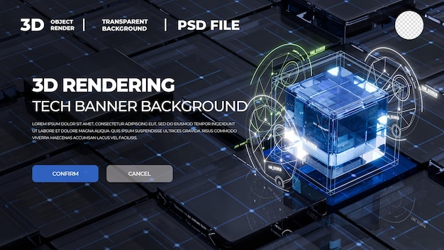 Tecnologia de renderização de banner quadrado psd padrão de arquivo de fonte em camadas