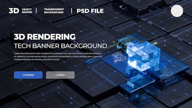 Tecnologia de renderização de banner quadrado psd padrão de arquivo de fonte em camadas